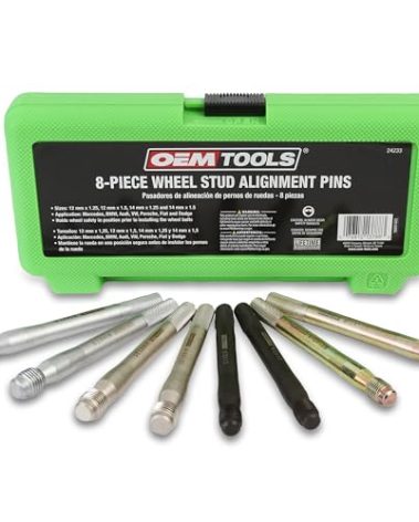 OEMTOOLS 24233 Wheel Stud Alignment Kit, Safe Wheel Alignment Tool, Wheel Hanger Color-Coded for Foreign and Domestic Vehicles, Wheel Fitment Tool 8-Piece Set