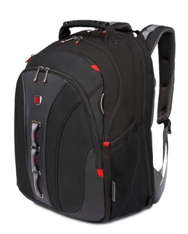 Wenger Legacy 16 inch Laptop Backpack, Men's and Women's Laptop Bag, Black/Gray, One Size
