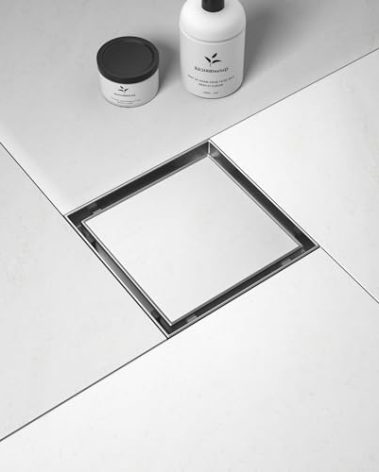 Bernkot Square Shower Drain 6", Brushed Floor Drain with Tiled Insert Grate & Hair Strainer, 304 Stainless Steel Bathroom 2-in-1 Tiled in Drain, CUPC Certified (Brushed, 6'')