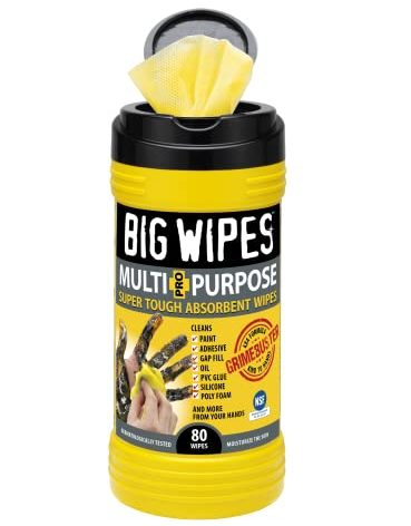 BIG WIPES Heavy Duty Industrial Textured Scrubbing Wipes (80 Count (Pack of 1), Multi-Purpose)