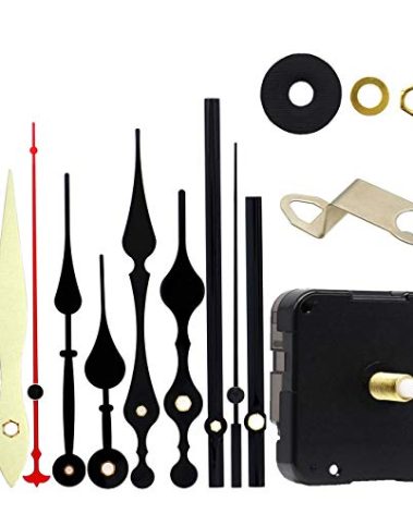 TIKROUND 12888 Quartz DIY Wall Clock Movement Mechanism Repair Parts Replacement Kit Sweep Silent Movement,13mm (1/2 Inch) Maximum Dial Thickness, 23mm (29/32 Inch) Total Shaft Length.(Black Hand)