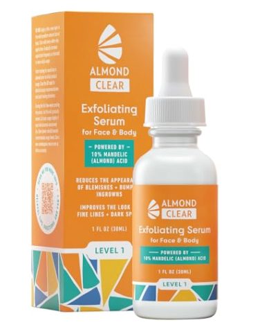 Face & Body Clearing Serum, Level 1- for acne, folliculitis, aging skin, ingrown hairs, dark spots - face, chest, butt, back, thighs, arms - mandelic acid - 1 fl oz