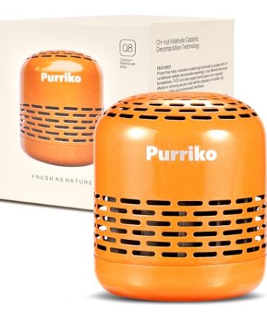 Purriko Refrigerator Deodorizer,Lasts up to 10 Years,Refrigerator Odor Eliminator,Fridge Deodorizer,More Effective Than Baking Soda Bamboo Air Purifying Bags,Orange