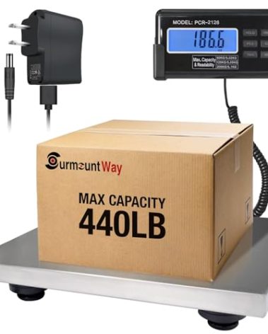 Large 440lbs Shipping Scale, 15"X 12" Platform Heavy Duty Stainless Steel Platform for Postal Industrial Floor Business Office Home Warehouse Package Luggage