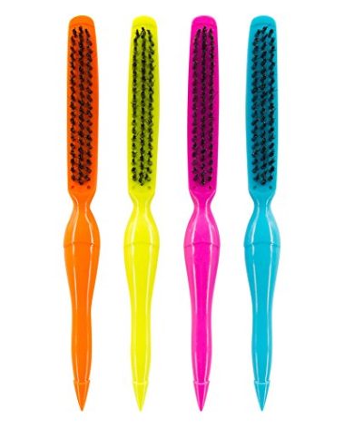 WINSUN Hair Brush, Three row Boar & Nylon Bristle Teasing Hair Brush for Creating Volume and Hair Care, Scalp Massage for Hair Growth. Great for all Hair Types (4-pack)