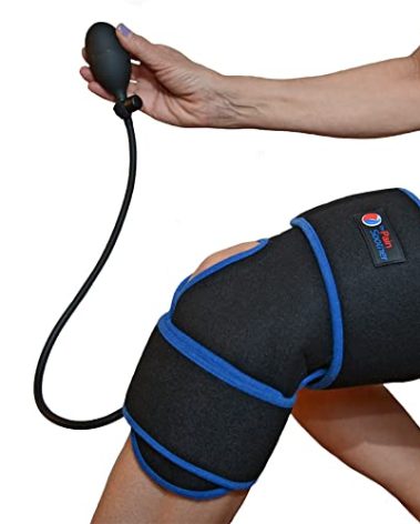Compression Ice Pack for Knee - Cold Therapy for After Knee Surgery and Pain Relief, Inflatable Brace with Air Pump for Joints, FSA or HSA Eligible, Scroll Down to Bundle with X-tra Gel Pack