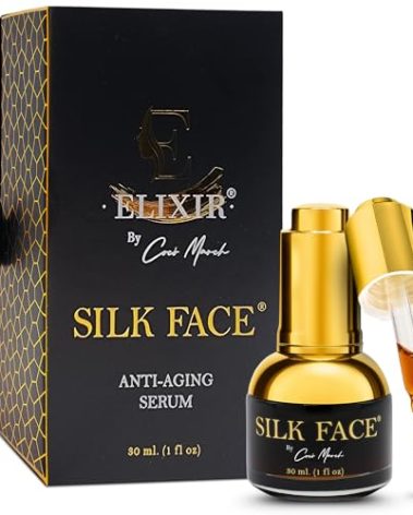 SILK FACE Elixir Serum by Coco March – Anti-Aging, Hydrating & Brightening Facial Moisturizer for Fine Line Reduction, Firming & Illuminating Skin Care with Peptides and Amino Acids, 30ml (1 Fl Oz)
