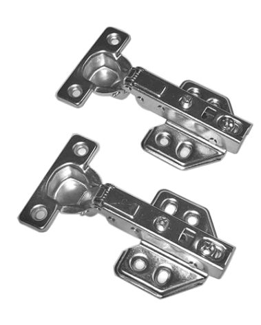 Luokim 26mm Mini Cup Soft Close Hinge for Thin Door Half Overlay Concealed Cabinet Hinge with Screws Nickel Finish 10 Pcs