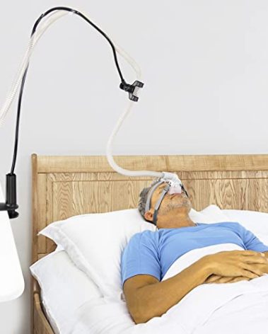Vive CPAP Hose Holder for Bed - CPAP Hose Hanger with Clamp - CPAP Stand Tubing Holding Accessories Prevent Tube Leakage and Tangle - BiPAP, C-Pap Mask, Sleep Apnea Hose Lift Clamp Height Adjustable