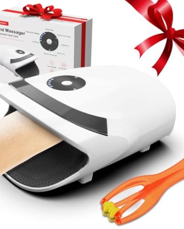 Xllent Hand Massager with Compression & Heating,Valentines Day Gifts for Her Him,Electric Hand Massager for Arthritis and Carpal Tunnel,Gifts for Women Men Her Him(White)