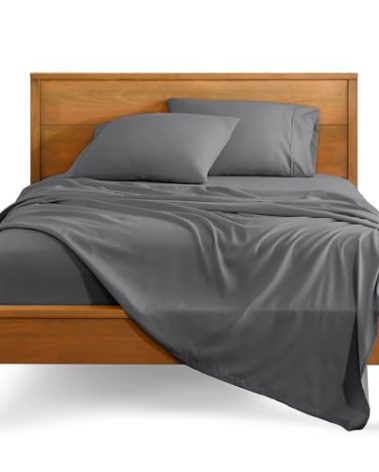 Bare Home King Sheet Set - Luxury 1800 Ultra-Soft Microfiber King Bed Sheets - Double Brushed - Deep Pockets - Easy Fit - 4 Piece Set - Bedding Sheets & Pillowcases (King, Grey)