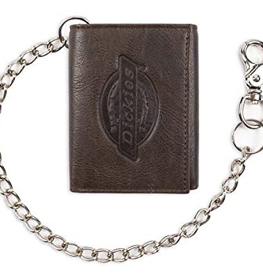 Dickies mens Leather Trifold Wallet, Dark Brown, One Size US