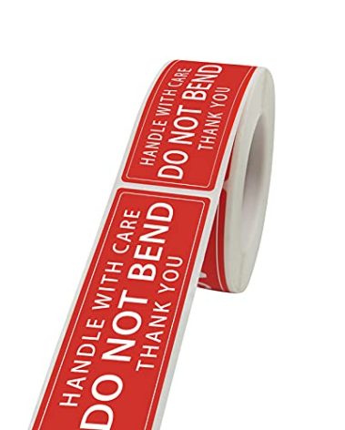 3" X 1" Handle with Care - Do Not Bend - Thank You Shipping Stickers Labels, 250PCS Per Roll