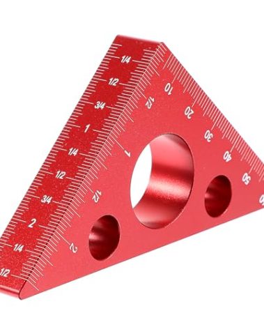 Ymapinc High-Precision Thickened Triangle Ruler Layout Measuring, 45/90 Degree with Imperial and Metric Scales, Carpenter's Square Measuring Tool for Woodworking Workshop Table Miter Saw