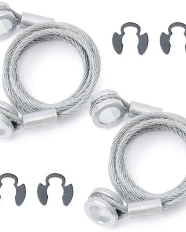 Dusledel 2Pcs Hood Restraint Cable Kit Compatible With Peterbilt 389 388 384 Truck Replace L92-6017-1065 L9260171065 Length 41.5 inches Clips Included