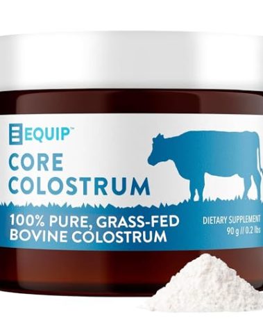 Equip Foods Core Bovine Colostrum Powder - 3,000mg Grass Fed Colostrum Supplement - Gut Health, Immunity, Recovery Lactoferrin Supplements - Keto Friendly Bovine Colostrum, 30 Servings, Unflavored