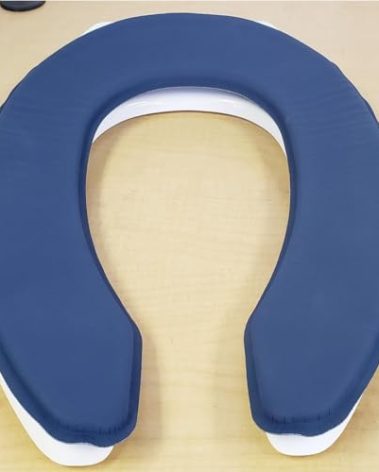 Universal ULTRAGEL RELIEVE Toilet Commode Gel Seat Cushion for Elderly, Handicapped or Disabled. Elongated Oval Open Front 19”Lx15”W Heavy Duty @ 0.70 thick