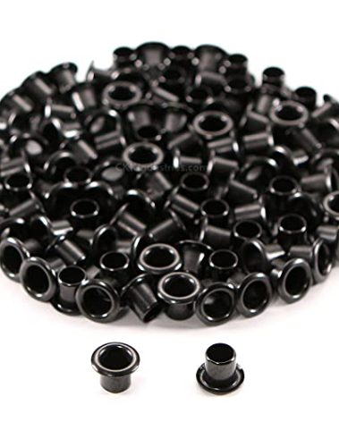 HolsterSmith [100 Pack] Black Coated Eyelets - (#8-8 Length) - (1/4 in. Diameter) - (USA Made) - Rivets for DIY Kydex Holsters, Leather Shoes, and Canvas Cloth
