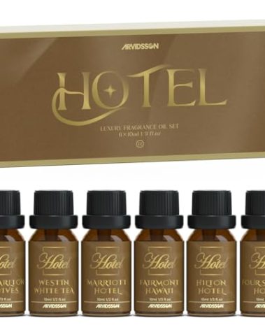 ARVIDSSON Hotel Diffuser Oils Gift Set - Hotel Essential Oils for Diffuser, Luxury Fragrance Oils Inspired by 5 Star Hotels Scent, Gift for Women and Men