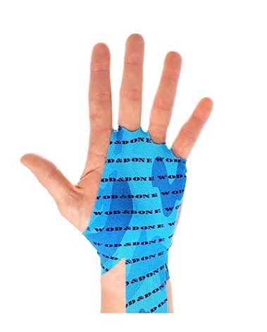 WOD&DONE Custom Hand Protection Athletic Tape Grips for Pullups, Functional Fitness, Gymnastics (BlueCamo, 10)