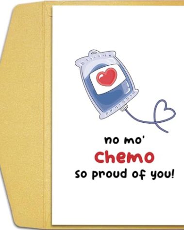 Qiliji Chemo Card - Cute & Funny Cancer Support Card for Men & Women, Finished Chemo & End of Chemotherapy Encouragement