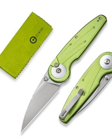 CIVIVI Starflare Pocket Knife for Men Women, Button Lock Folding Knife with 3.3" Nitro-V Blade Milled Aluminum Handle, Cool Knife for Everyday Carry C23052-3