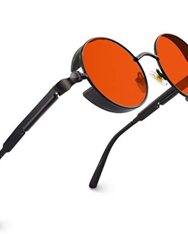 CGID Retro Steampunk Round Polarized Sunglasses Men Womens Metal Circle Frame UV400 Protection E72