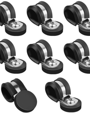 SKNOOY Magnetic Cable Clamps, 1/2 Inch Rubber Cushioned Insulated Clamps, 8 Pcs Stainless Steel Cable Clamp, Strong Magnetic Cables Clips for Wire Cord Tube Hose Lines Pipes