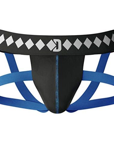 Diamond MMA Four-Strap Jock Strap Supporter with Built-in Athletic Cup Pocket for Sports, Medium