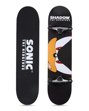 Sonic The Hedgehog Character 31" Popsicle Skateboard - Cruiser Skateboard with ABEC 5 Bearings, Durable Deck, Smooth Wheels, Shadow