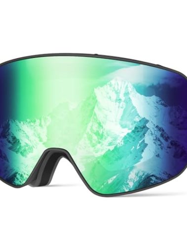 SNOWER Ski Goggles, OTG Anti Fog Snowboard Goggles, HD Snow Goggles UV400 Protection for Men Women Youth
