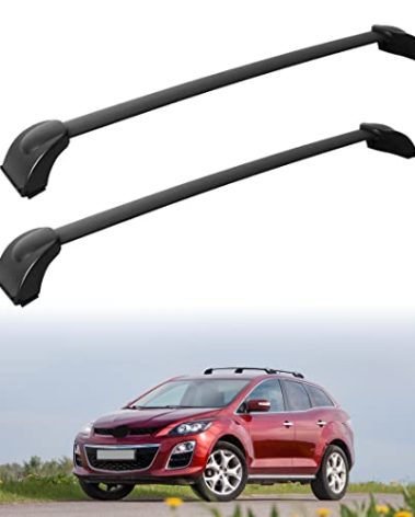 AUXMART Roof Rack Cross Bars Fit for Mazda CX-7 2007 2008 2009 2010 2011 2012, Black Rooftop Luggage Rack Rail Replacement, Aluminum Cargo Carrier Bars