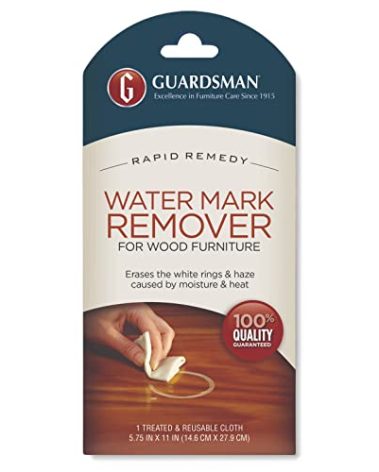 Guardsman Reusable Water Mark Remover Cloth | Wood Cleaner for White Rings & Haze Caused By Moisture and Heat, 1 Count