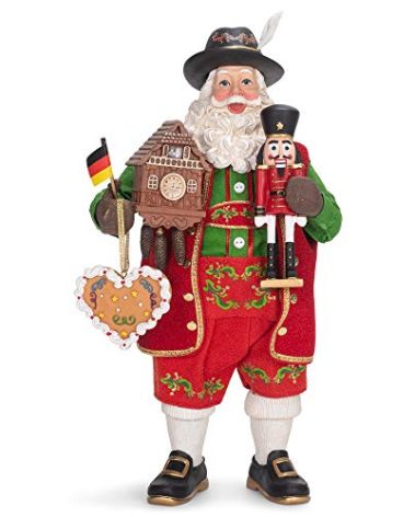 Kurt S. Adler 11-Inch Fabriché Musical German Santa, Multicolor