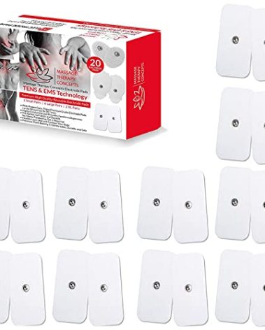 TENS Unit Electrodes - Snap Electrode Pads for TENS Massage EMS - Self Adhesive Reusable up to 30... (X-Large)