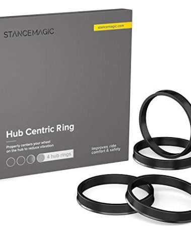 StanceMagic Hubcentric Rings (Pack of 4) - 64.1mm ID to 66.1mm OD - Black Poly Carbon Plastic Hubrings Hub - Only Compatible with Honda Acura with 64.1mm Vehicle Hubs and 66.1mm Wheel Centerbore
