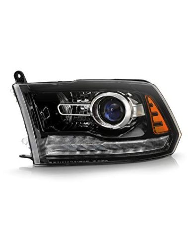 AKKON - For 2016-2018 Dodge Ram 1500 2500 3500 & 19-22 1500 Classic Projector LED Headlights OE Black Bazel - Left
