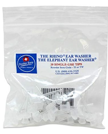 Doctor Easy Elephant & Rhino Ear Washer Disposable Tips, Bag Of 20