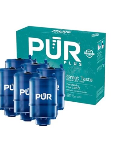PUR Plus Mineral Core Faucet Mount Water Filter Replacement, 6 Pack for 18-Month Supply, Compatible Water Filter for Sink Faucet PUR Filtration Systems (RF-9999)