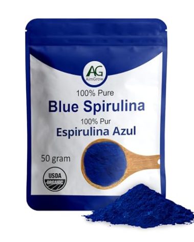 Aimgrow Blue Spirulina, Antioxidant Rich Blue Spirulina Powder, Non-GMO and Gluten-Free, 50 Grams