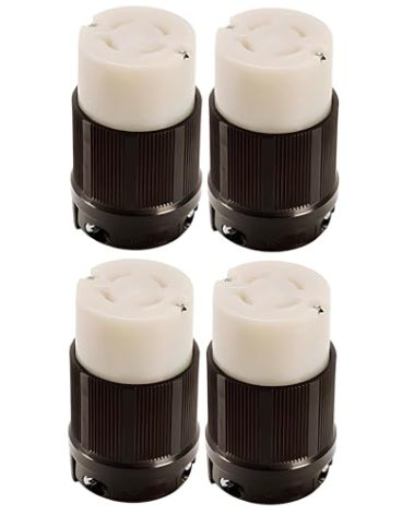 OCSParts L17-30C Grounding Locking Connector | 4-Pack | 30A 600V AC - 3 Pole 4 Wire - cUL Listed - NEMA L17-30