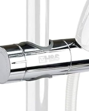 H&S Universal Shower Head Holder for Slide Bar - Adjustable Shower Holder Bracket Set w/Cylindrical Design - Powerful Replacement Shower Hose Clamp for Bathroom,Adjustable Slide Bar Showerhead Holder