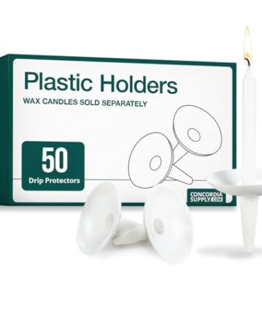 Concordia Supply Candlelight Service Reusable Plastic Candle Holders for Candlesticks - 50 Pcs. Protector for Church Vigils, Memorial, Congregational, & Christmas Eve Candles