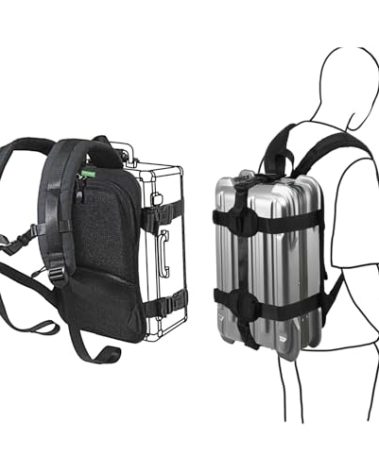 Premium Rugged Backpack Conversion System, Lockable Buckles,Zippered Pockets,Deluxe Padded Backplate Luggage Strap for Maximum Compatibility 21 Inch Hardshell Case/Luggage/Hand Baggage