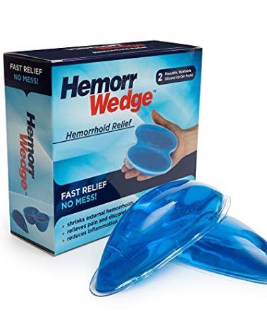 Hemorrwedge Hemorrhoid Ice Pack for Relief & Cooling Support – Twin Gel Pack with Hygienic Case – Reusable Cold Therapy for Hemorrhoids, Swelling, Postpartum & Discomfort – Water-Based Gel
