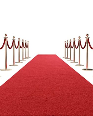 HOMBYS 450 GSM Extra Thick 3x10 ft Red Carpet Runner for Partys & Events, Heavy-Duty Felt Aisle Runway Rug for Steps, Prom Proposal & Wedding Ceremony Decorations, Hollywood Oscars for VIP Awards