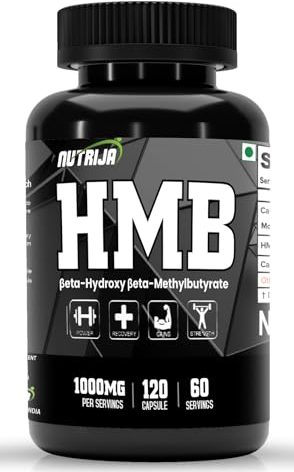 NutriJa HMB 1000MG Capsules (Beta-Hydroxy Beta-Methylbutyrate) - Pure HMB (120 Capsules)