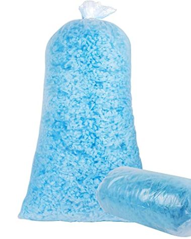 DR.DUDU 5lbs Shredded Memory Foam Filling for Bean Bag Filler, Soft and Convenient Pillow Stuffing Foam for Couch Cushion Dog Bed Chair Arts Crafts, Added Gel Particles (Blue)