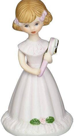 Enesco Growing Up Girls “Brunette Age 5” Porcelain Figurine, 4”, Pink