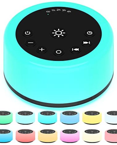 Soother Sleep Sound Machine Night Light White Noise Machine with 30 Soothing Sounds & 12 Color Night Lights for Baby Kids Adults Brown Noise Machine with Timer & Continuous Play for Home Travel Office